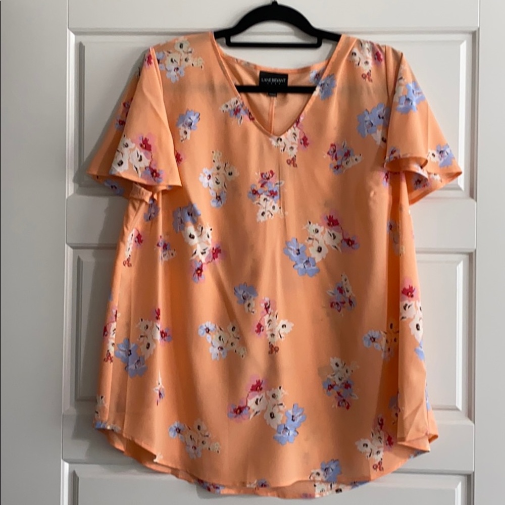 Lane Bryant Floral Short Sleeve Blouse